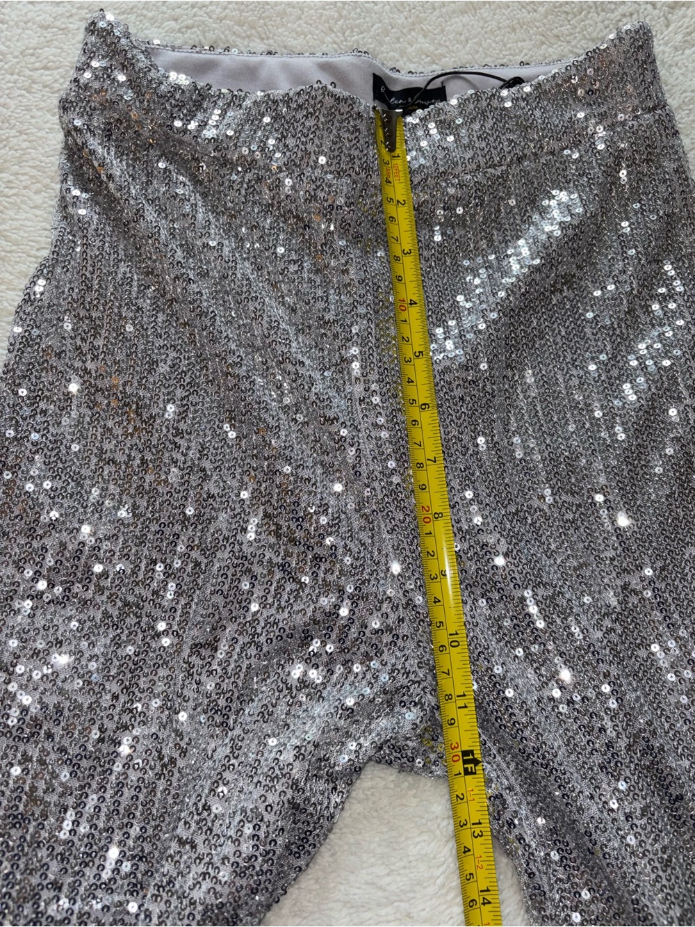 Hunter & Brown Silver Sequin Flare Pants - Picture 5 of 7
